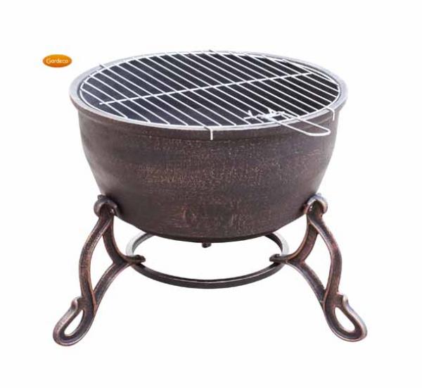 Gardeco Elidir Cast Iron Fire Bowl with BBQ Grill