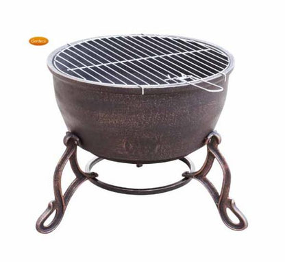 Gardeco Elidir Cast Iron Fire Bowl with BBQ Grill