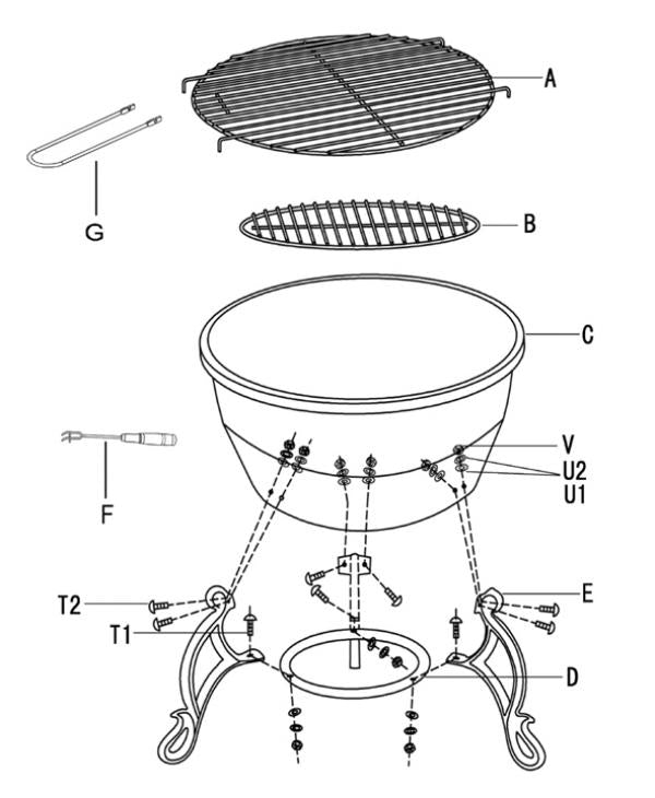Gardeco Elidir Cast Iron Fire Bowl with BBQ Grill