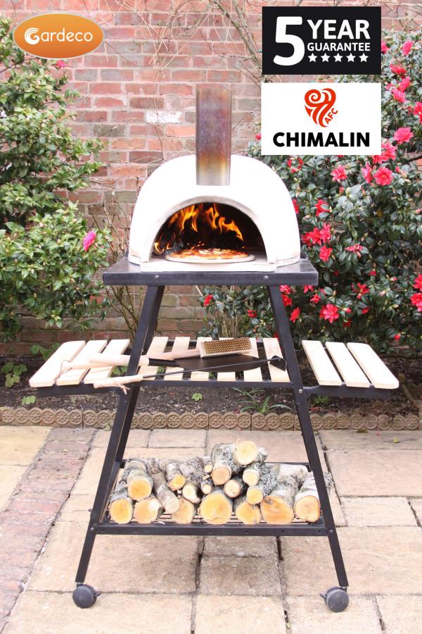 Gardeco Pizzaro Chimalin AFC Pizza Oven with Stand, Natural Clay