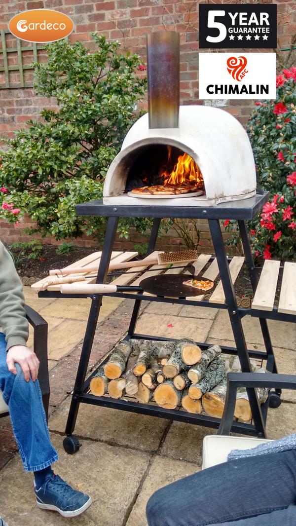 Gardeco Pizzaro Chimalin AFC Pizza Oven with Stand, Natural Clay