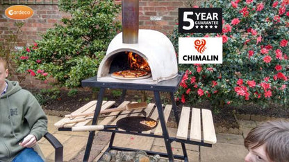Gardeco Pizzaro Chimalin AFC Pizza Oven with Stand, Natural Clay