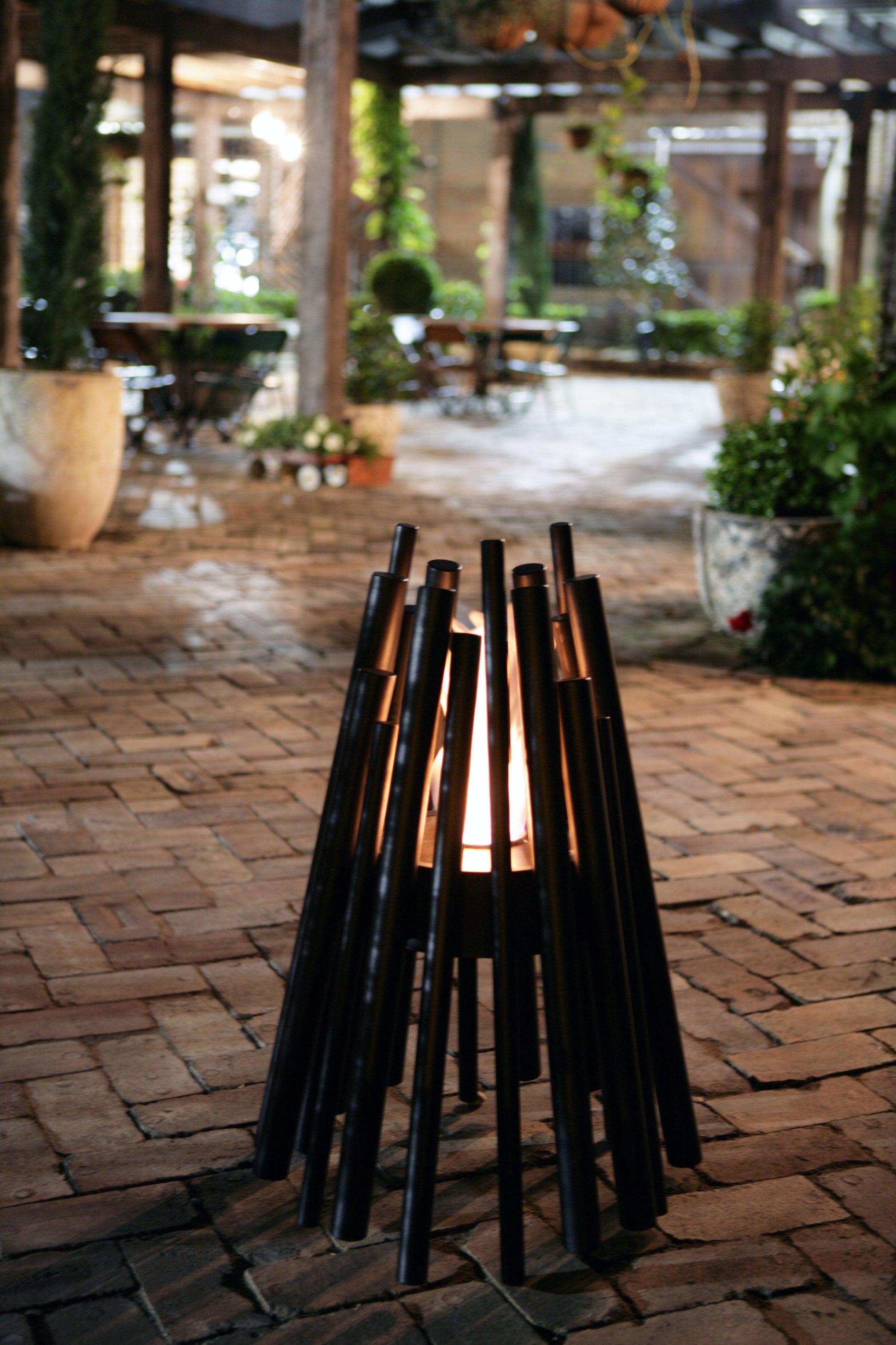 EcoSmart Fire Stix Sculptural Portable Fire Pit, Stainless Steel or Black, Bioethanol